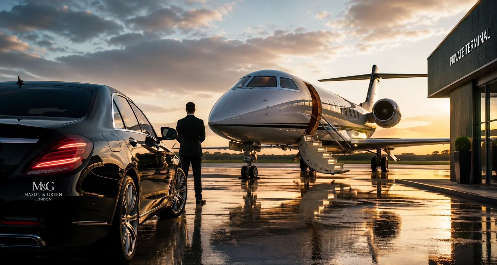 Private aviation transfer services by Mason & Green